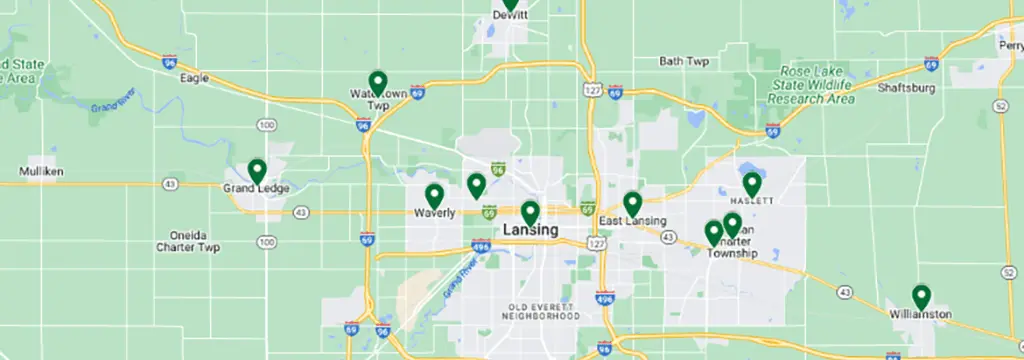 Stiles Lawn, Landscaping & Snow Removal Inc. service areas map